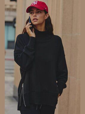 NEW Varley Sizes XS, S, M, L Women's Barker Turtleneck Sweater - Black